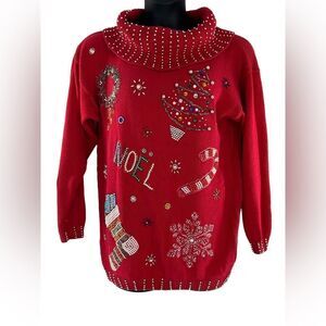 Christmas Beaded Sweater, Ugly Christmas Sweater